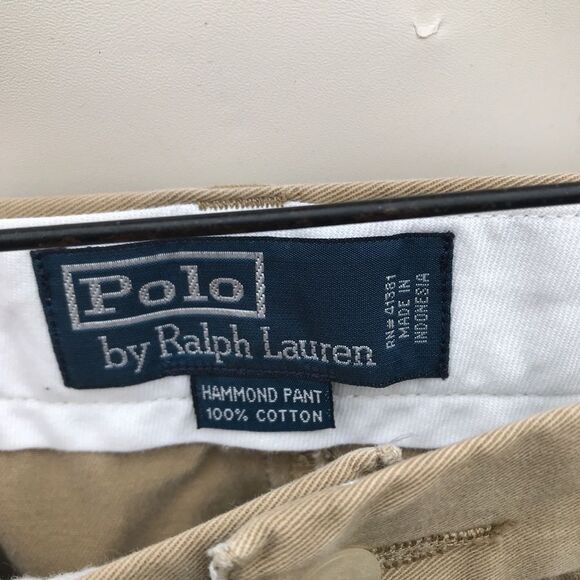 Polo Ralph Lauren Hammond Pants Mens 36x30 Khaki cuffed Straight Leg - Picture 4 of 7